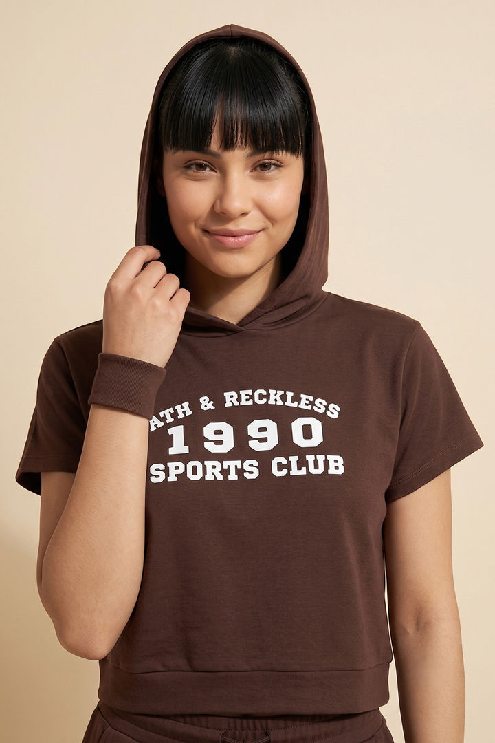 Zivame Athleisure Hooded Sweatshirt - Shaved Chocolate — image 2